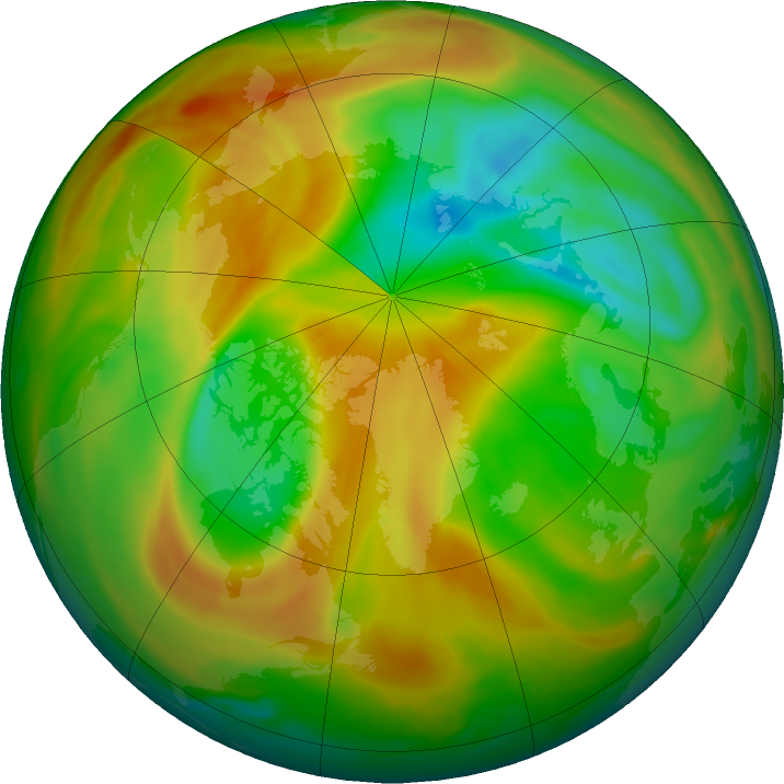 Arctic ozone map for 20 April 2020
